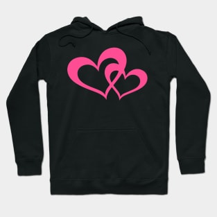 Two Pink Hearts Hoodie